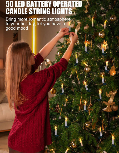 Load image into Gallery viewer, Minetom 50LED Battery Operated Christmas Tree Candles Warm White 48FT 8 Modes
