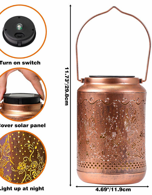 Load image into Gallery viewer, MEWOOCUE Solar Waterproof Hummingbird Lantern Outdoor Garden Decor 12x18 Rose
