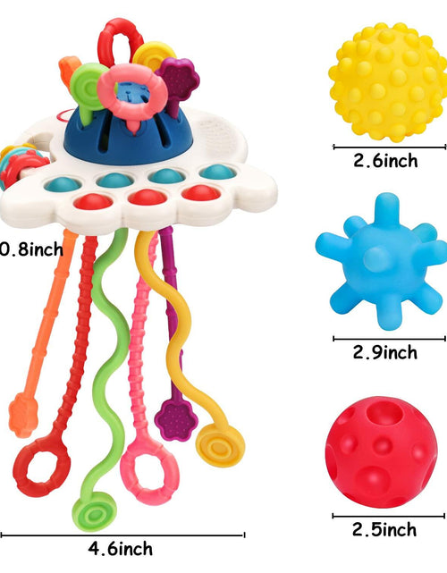 Load image into Gallery viewer, Thremhoo Montessori Silicone Baby Pull String Toy Toddler Red Blue Multi-color
