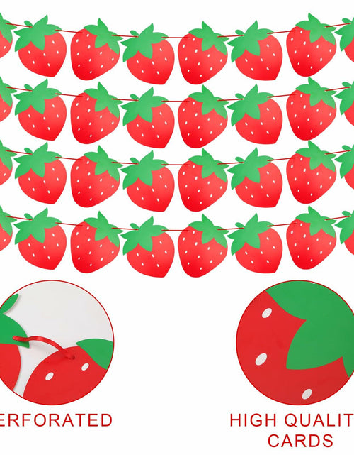 Load image into Gallery viewer, PEUTIER 4pcs Strawberry Party Banners Baby Shower Decorations Red Paper
