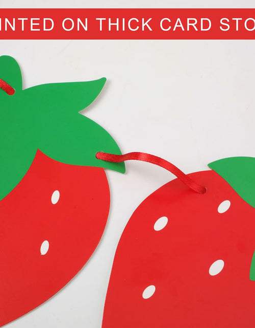Load image into Gallery viewer, PEUTIER 4pcs Strawberry Party Banners Baby Shower Decorations Red Paper
