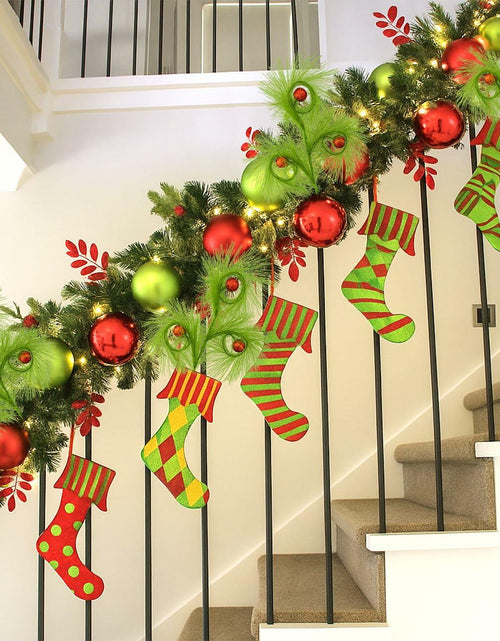 Load image into Gallery viewer, Ruxiel 17 Inch Christmas Tree Picks 6 PCS Lime Green Furry Curly Stems
