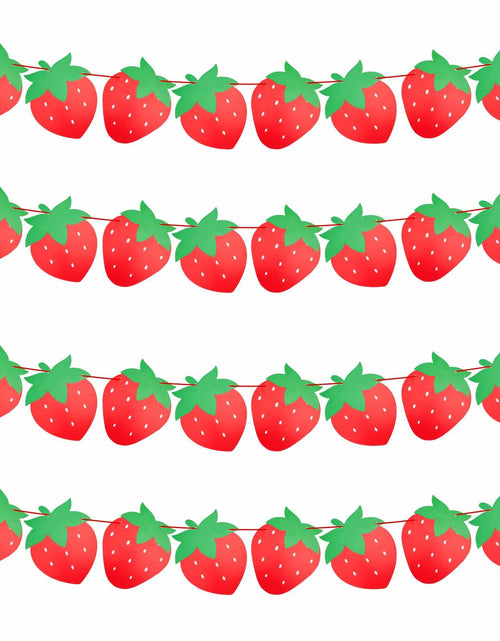 Load image into Gallery viewer, PEUTIER 4pcs Strawberry Party Banners Baby Shower Decorations Red Paper
