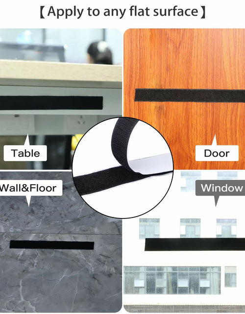 Load image into Gallery viewer, BQS 1" Self Adhesive Hook and Loop Tape 16ft Black Sticky Back Fastener
