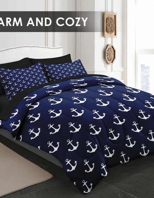 Load image into Gallery viewer, Pamnest Twin Comforter Set Nautical Navy Blue 5 Pcs Bedding Size Twin
