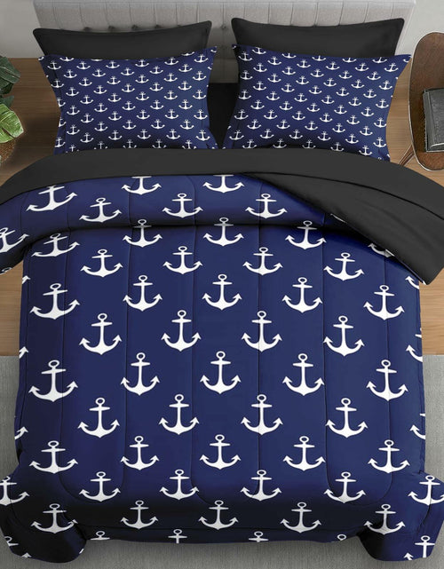 Load image into Gallery viewer, Pamnest Twin Comforter Set Nautical Navy Blue 5 Pcs Bedding Size Twin
