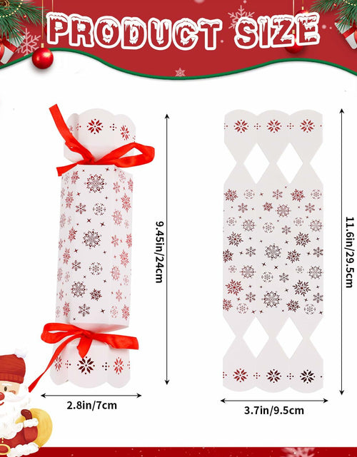 Load image into Gallery viewer, CCINEE Christmas Treat Boxes 24 Pack DIY Snowflake Ribbon Red Paper
