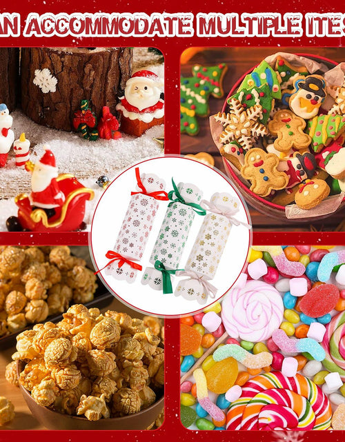 Load image into Gallery viewer, CCINEE Christmas Treat Boxes 24 Pack DIY Snowflake Ribbon Red Paper
