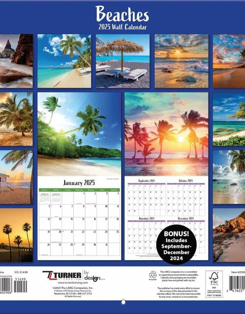Load image into Gallery viewer, Turner Licensing Beaches 12x12 Photo Wall Calendar 2024
