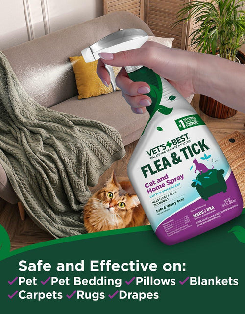 Load image into Gallery viewer, Vet's Best Flea &amp; Tick Home Spray for Cats 32 oz Cotton Spice Scent
