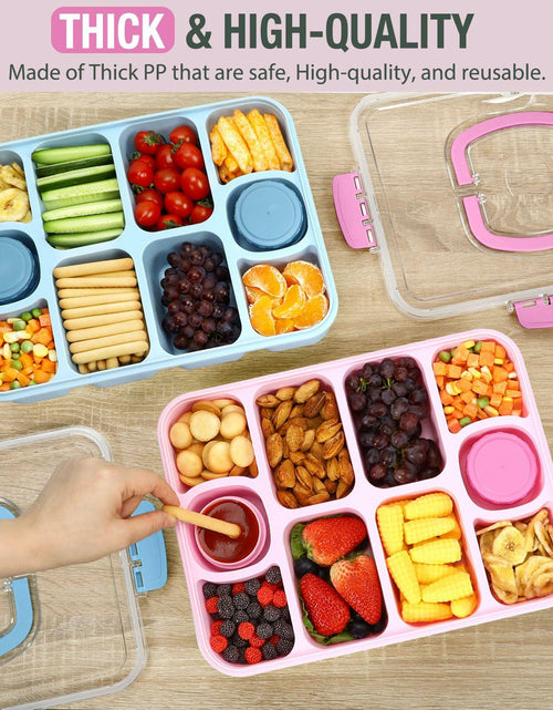 Load image into Gallery viewer, Caperci Snackle Box 10-Compartment Tray with Lid Handle Sky Blue BPA-Free
