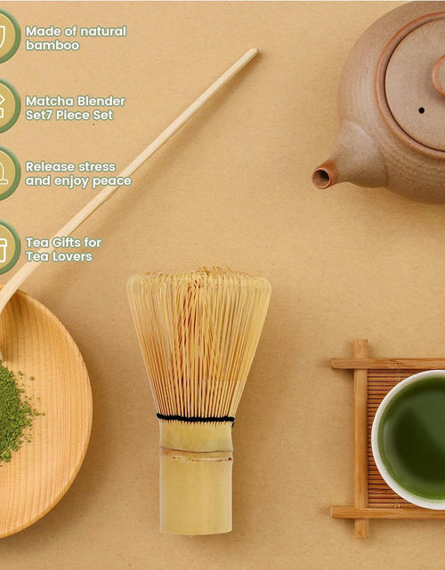 Load image into Gallery viewer, Sfutee Matcha Whisk Set 4pcs Ceramic Bowl Bamboo Scoop Chasen Holder 19oz Green
