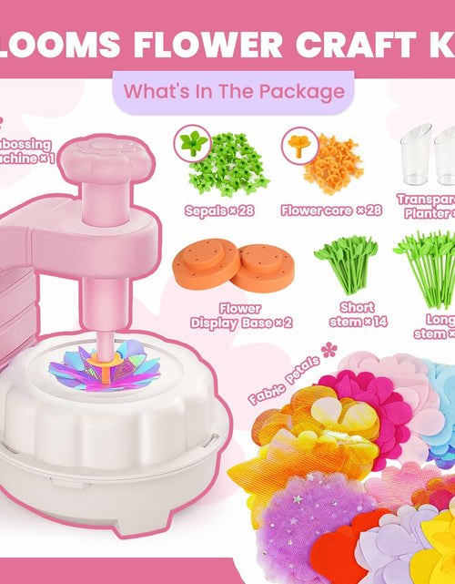 Load image into Gallery viewer, windpaint Arts and Crafts DIY Fabric Flower Bouquet Kit for Kids Pink

