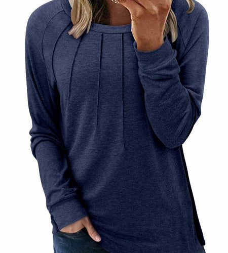 onlypuff Womens Plus Size 3X Navy Long Sleeve Tunic Top 3X