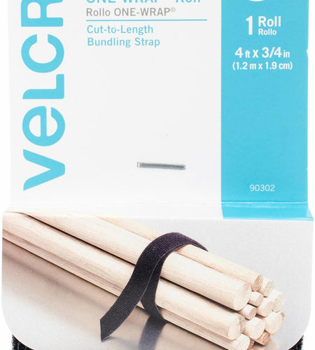 VELCRO Brand One-Wrap Hook and Loop Fastener 48in Length 1 Pack