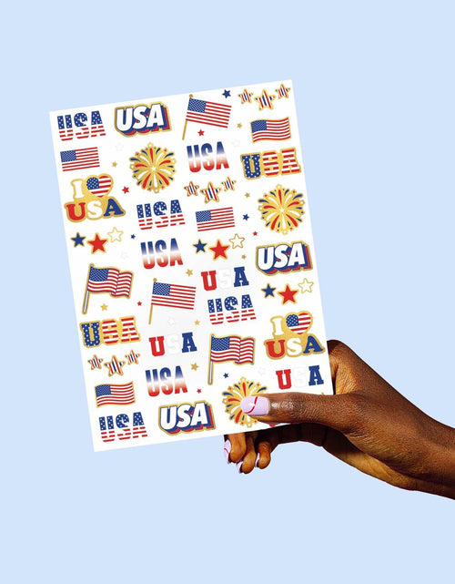 Load image into Gallery viewer, xo, Fetti Fourth of July Tattoos 70 Styles Red White Blue Gold Patriotic
