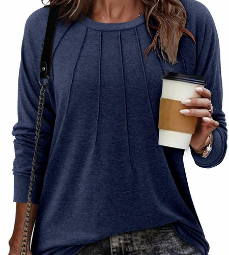 onlypuff Womens Plus Size 3X Navy Long Sleeve Tunic Top 3X