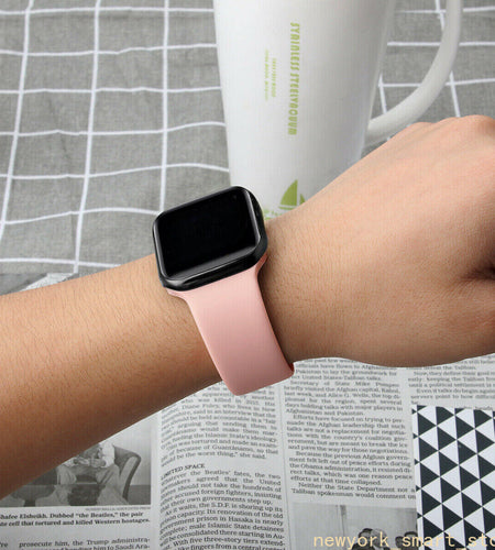 Sunnywoo Hot Pink Sport Bands for Apple Watch 38-49mm Soft Silicone