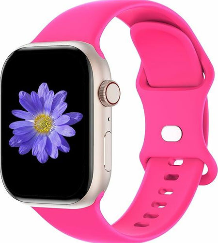 Sunnywoo Hot Pink Sport Bands for Apple Watch 38-49mm Soft Silicone