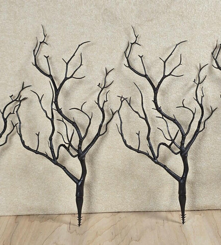 4pcs Artificial Antler Tree Branches Black Decorative Twigs 13in Plastic