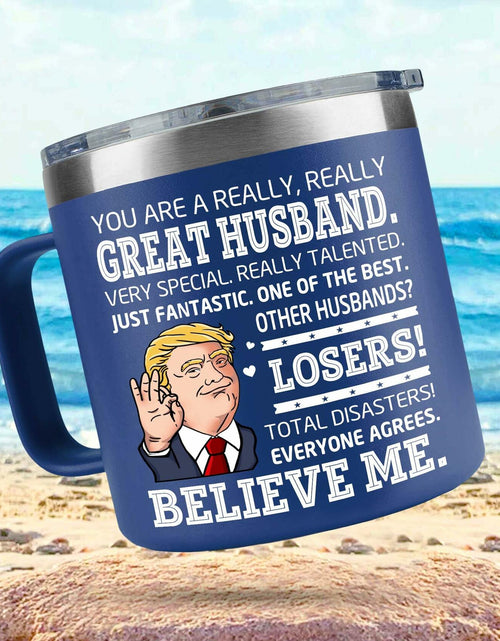 Load image into Gallery viewer, BECHUSKY Christmas Mug for Husband - Stainless Steel 14oz Best Hubby Ever
