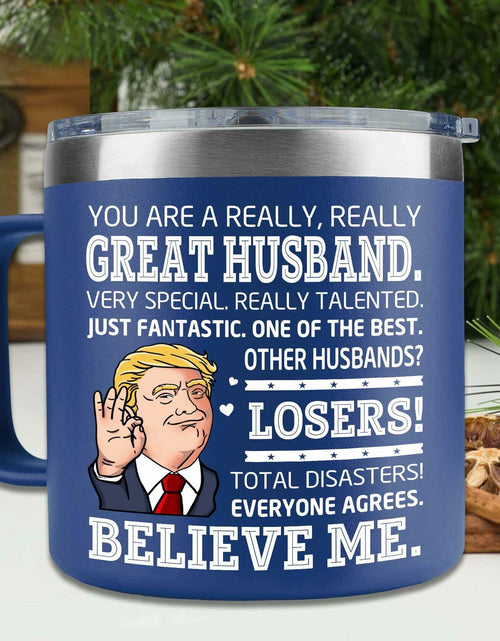 Load image into Gallery viewer, BECHUSKY Christmas Mug for Husband - Stainless Steel 14oz Best Hubby Ever
