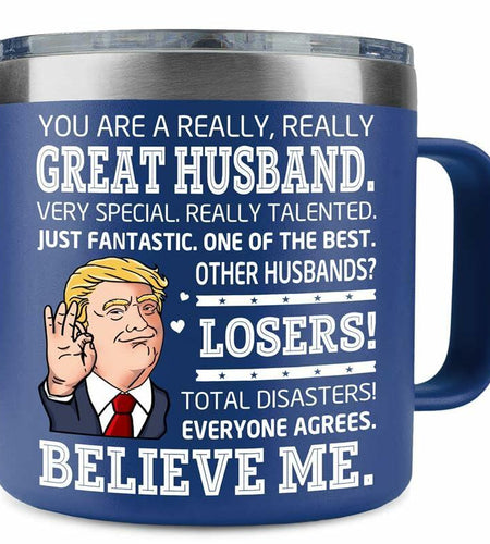 BECHUSKY Christmas Mug for Husband - Stainless Steel 14oz Best Hubby Ever