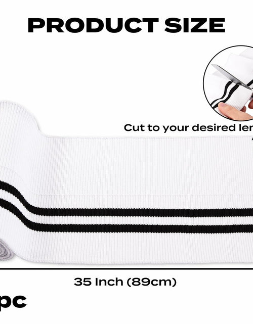 Load image into Gallery viewer, ONLY 2x2 Striped Rib Knit Fabric White 6x35 Inches Polyester Spandex
