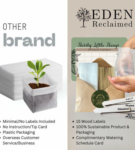 Eden Reclaimed 15-Pack Biodegradable 3.5" Plant Grow Bags with Labels