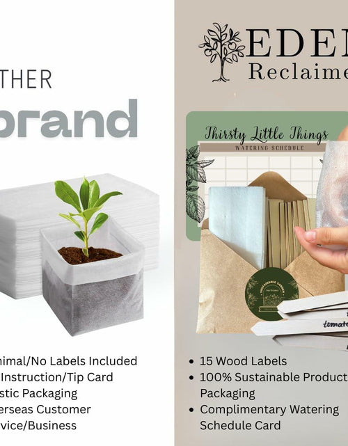 Load image into Gallery viewer, Eden Reclaimed 15-Pack Biodegradable 3.5" Plant Grow Bags with Labels
