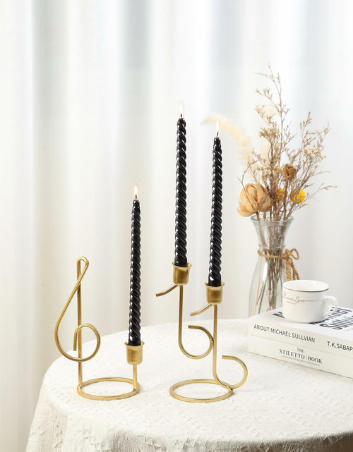 Load image into Gallery viewer, Color Poem Ornament 10in Black Dripless Halloween Taper Candles Set of 4
