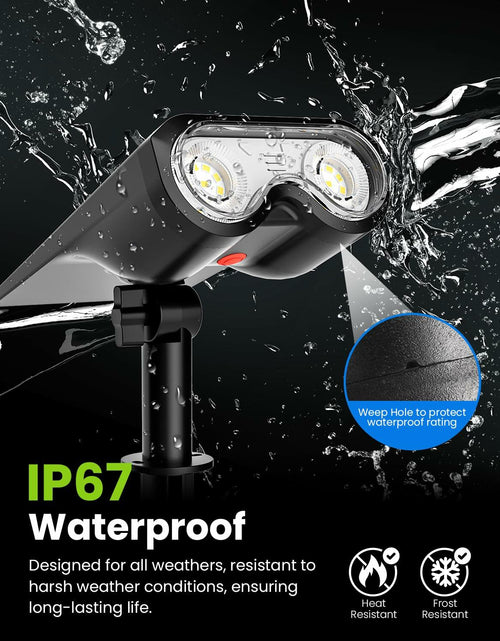 Load image into Gallery viewer, HMDecor Solar Spot Lights Outdoor IP67 Waterproof 4 Pack Cold White 6500K

