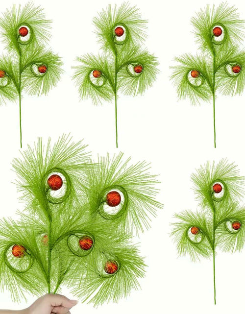Load image into Gallery viewer, babyye 6 Pcs Christmas Tree Topper 17in Green Curly Plush Decorations
