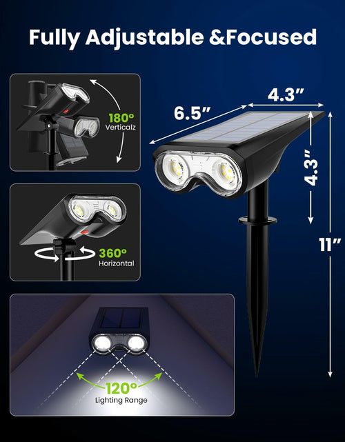 Load image into Gallery viewer, HMDecor Solar Spot Lights Outdoor IP67 Waterproof 4 Pack Cold White 6500K
