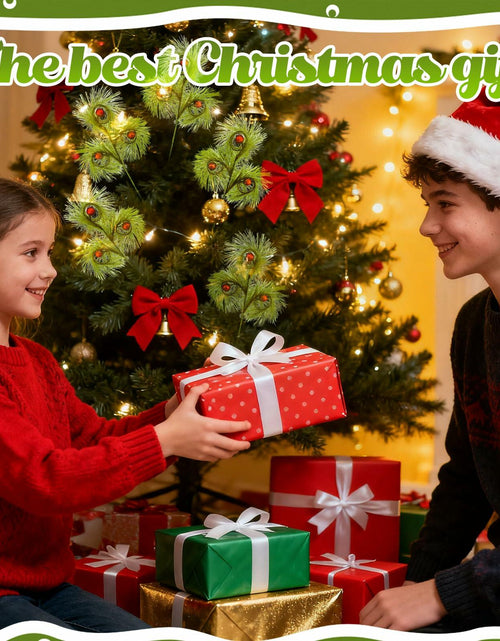 Load image into Gallery viewer, babyye 6 Pcs Christmas Tree Topper 17in Green Curly Plush Decorations
