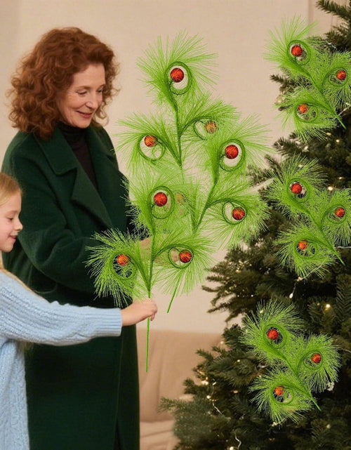 Load image into Gallery viewer, babyye 6 Pcs Christmas Tree Topper 17in Green Curly Plush Decorations
