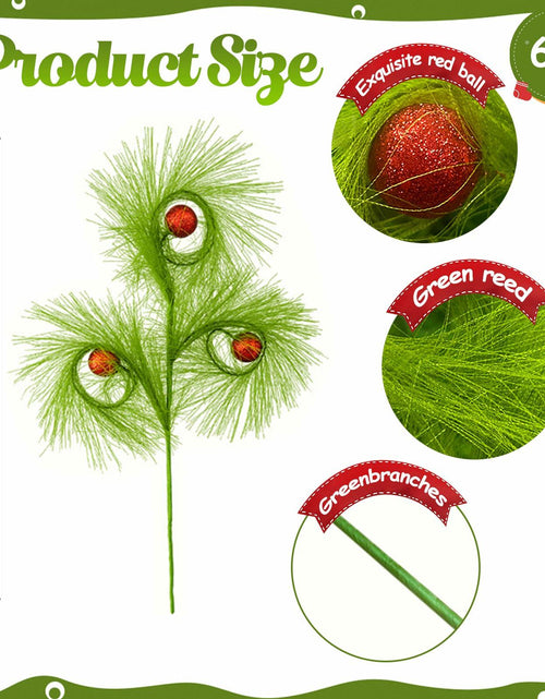 Load image into Gallery viewer, babyye 6 Pcs Christmas Tree Topper 17in Green Curly Plush Decorations

