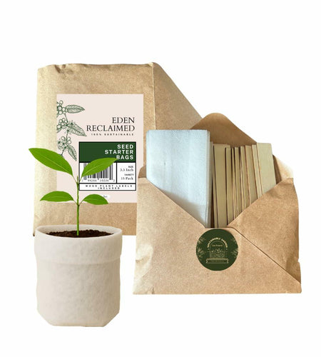 Eden Reclaimed 15-Pack Biodegradable 3.5" Plant Grow Bags with Labels