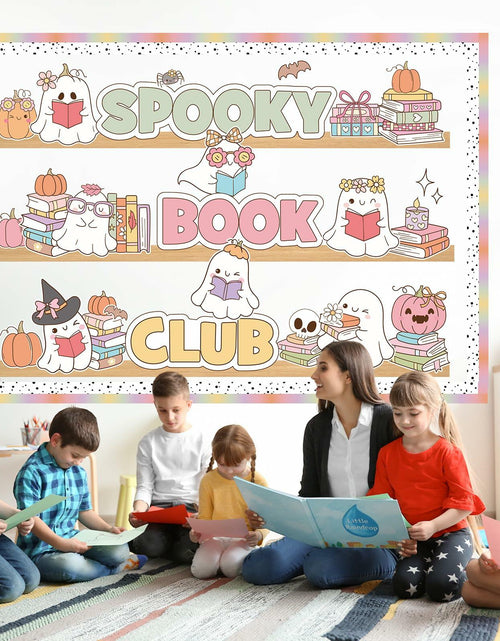 Load image into Gallery viewer, Pasimy Spooky Book Club Bulletin Board Set Ghost Halloween Classroom Decor
