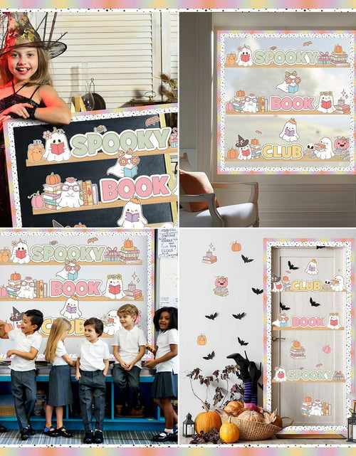 Load image into Gallery viewer, Pasimy Spooky Book Club Bulletin Board Set Ghost Halloween Classroom Decor
