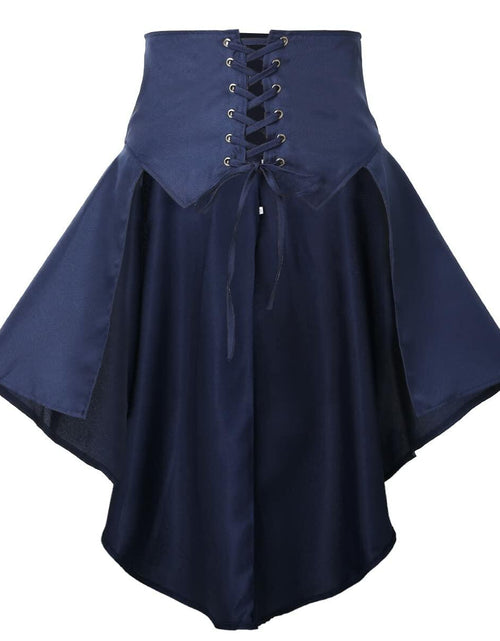 Load image into Gallery viewer, COSDREAMER Steampunk Ruffle Pirate Corset Skirt Belt Blue Size XL
