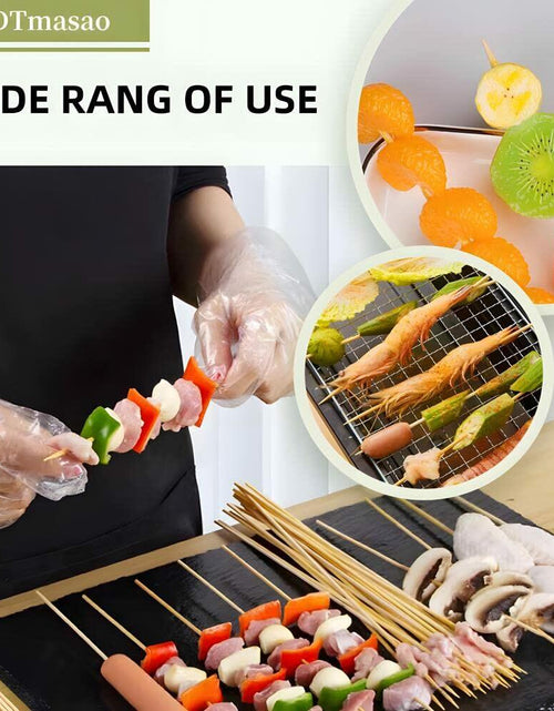 Load image into Gallery viewer, DTmasao 200PCS 8" Bamboo Skewers BBQ Kabob Grilling Kitchen Crafting
