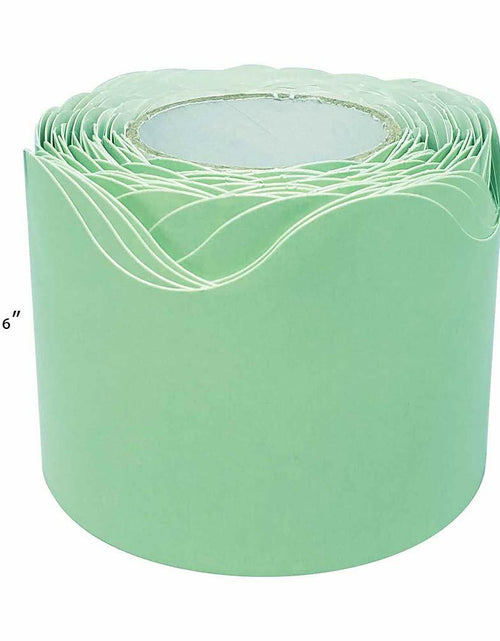 Load image into Gallery viewer, Teacher Created Resources Mint Green Scalloped Rolled Border Trim 50ft
