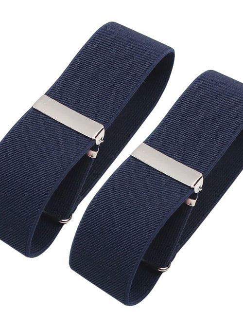 Load image into Gallery viewer, ELEFEA Men's Heavy Duty Suspenders 2" Wide X-Shape Adjustable Navy Blue Size L
