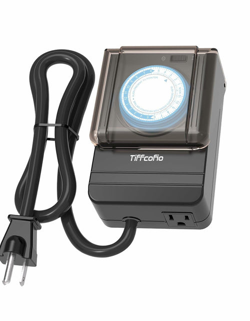 Load image into Gallery viewer, TiFFCOFiO Outdoor Waterproof Timer 24H Mechanical 2 Outlets 15A Heavy Duty
