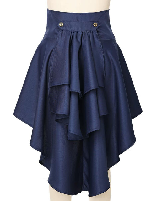 Load image into Gallery viewer, COSDREAMER Steampunk Ruffle Pirate Corset Skirt Belt Blue Size XL
