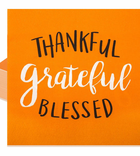 AllReal 100Pcs Thanksgiving Fall Pumpkin Orange Paper Napkins Disposable