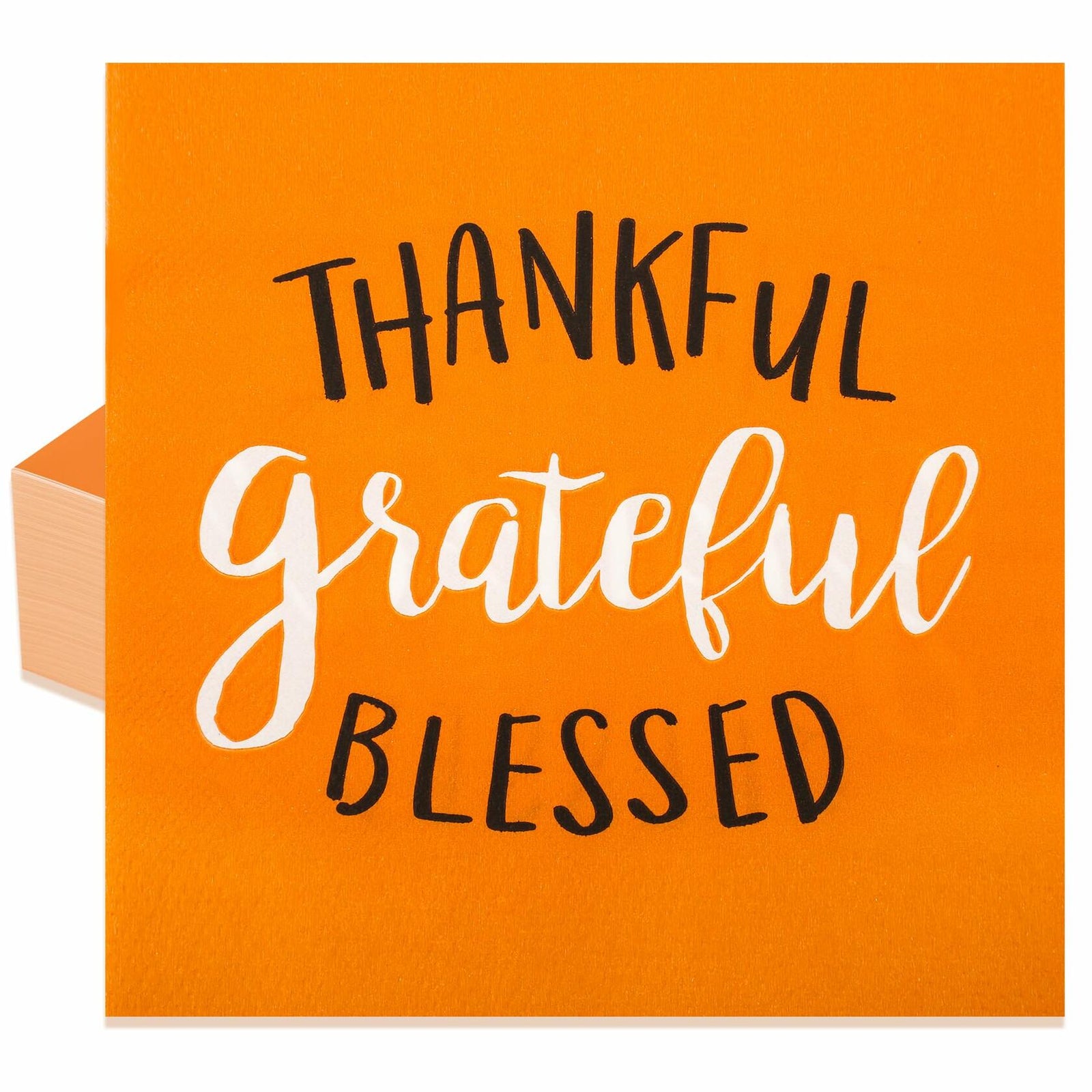 AllReal 100Pcs Thanksgiving Fall Pumpkin Orange Paper Napkins Disposable