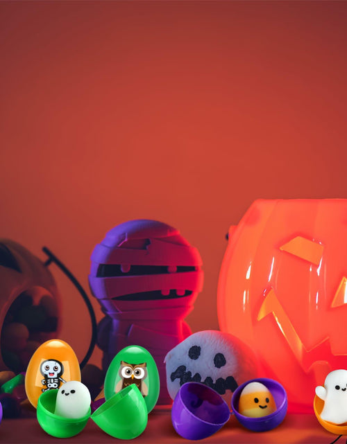 Load image into Gallery viewer, Fulmoon Halloween Plastic Skeleton Eggs Spiders Party Supplies 164 Pcs Orange
