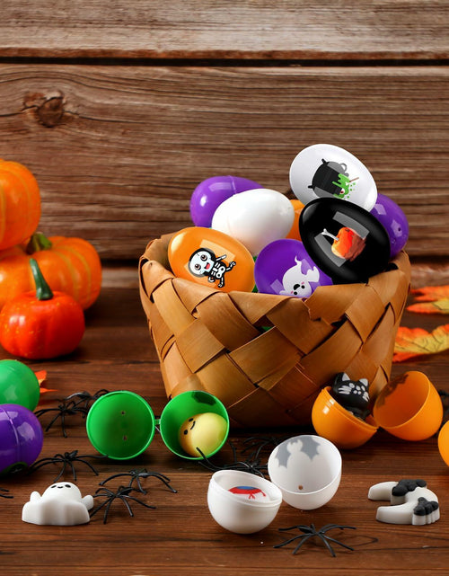 Load image into Gallery viewer, Fulmoon Halloween Plastic Skeleton Eggs Spiders Party Supplies 164 Pcs Orange
